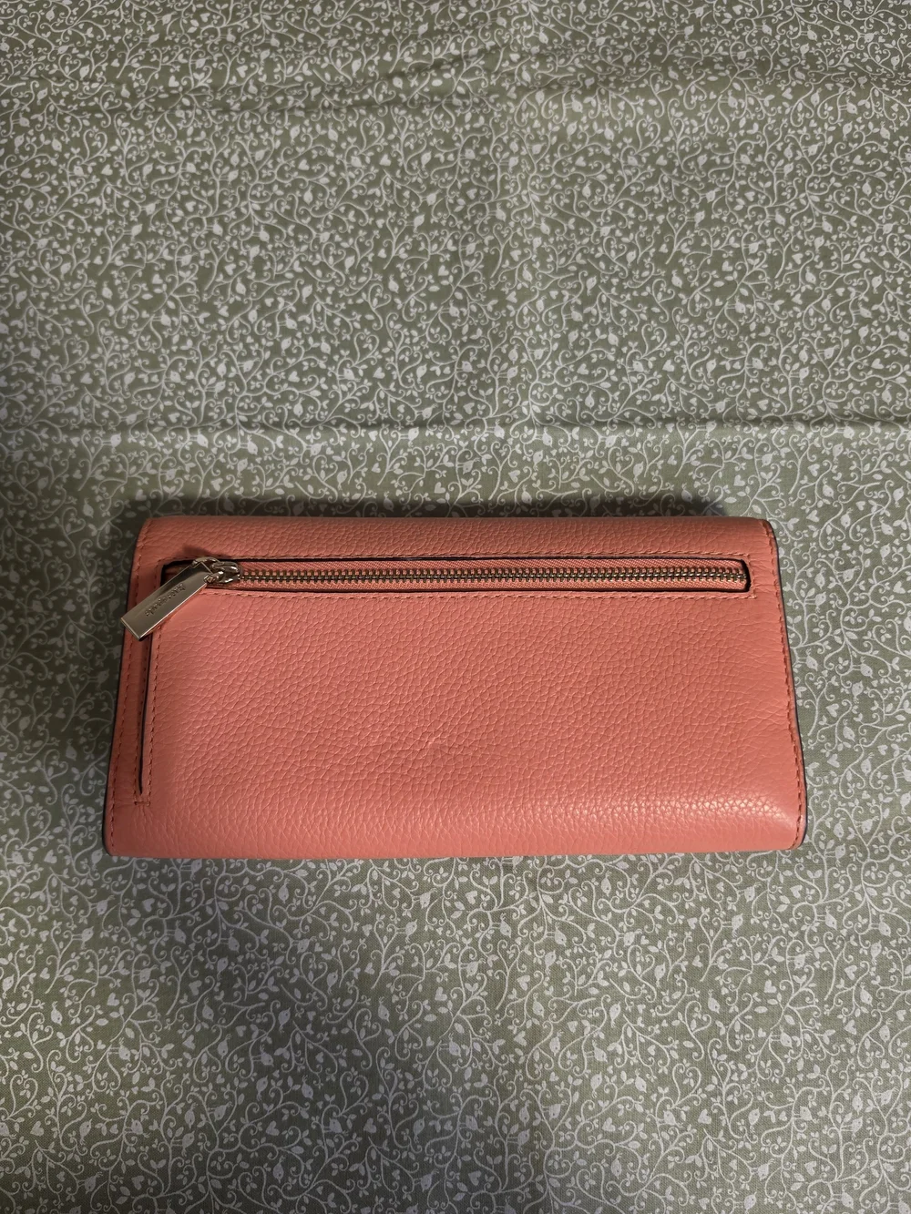 kate spade Coral Pink Pebbled Leather Envelope Clutch